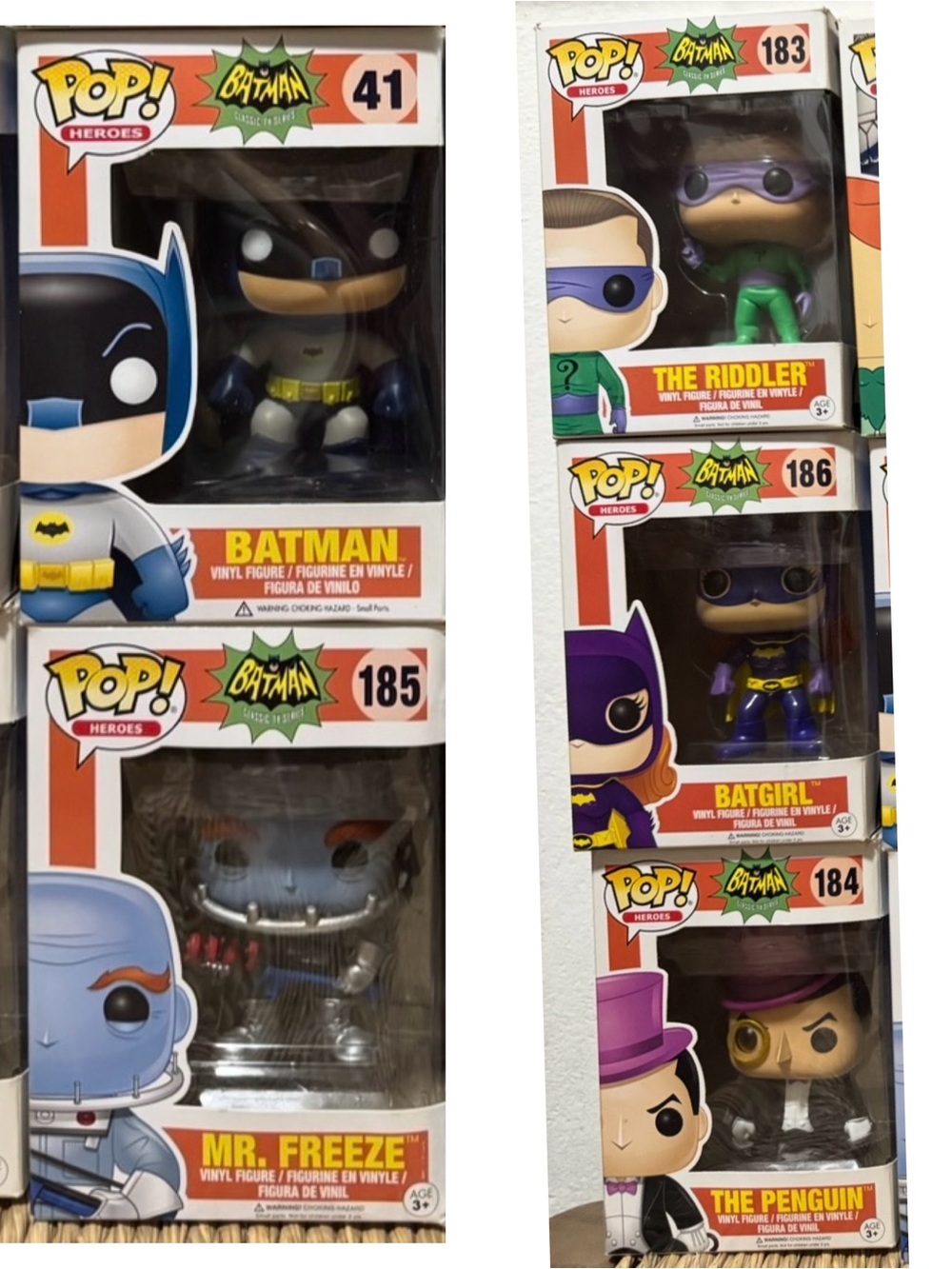 FUNKO POP Batman Classic TV Series Vintage Funko Pops Bundle of 5